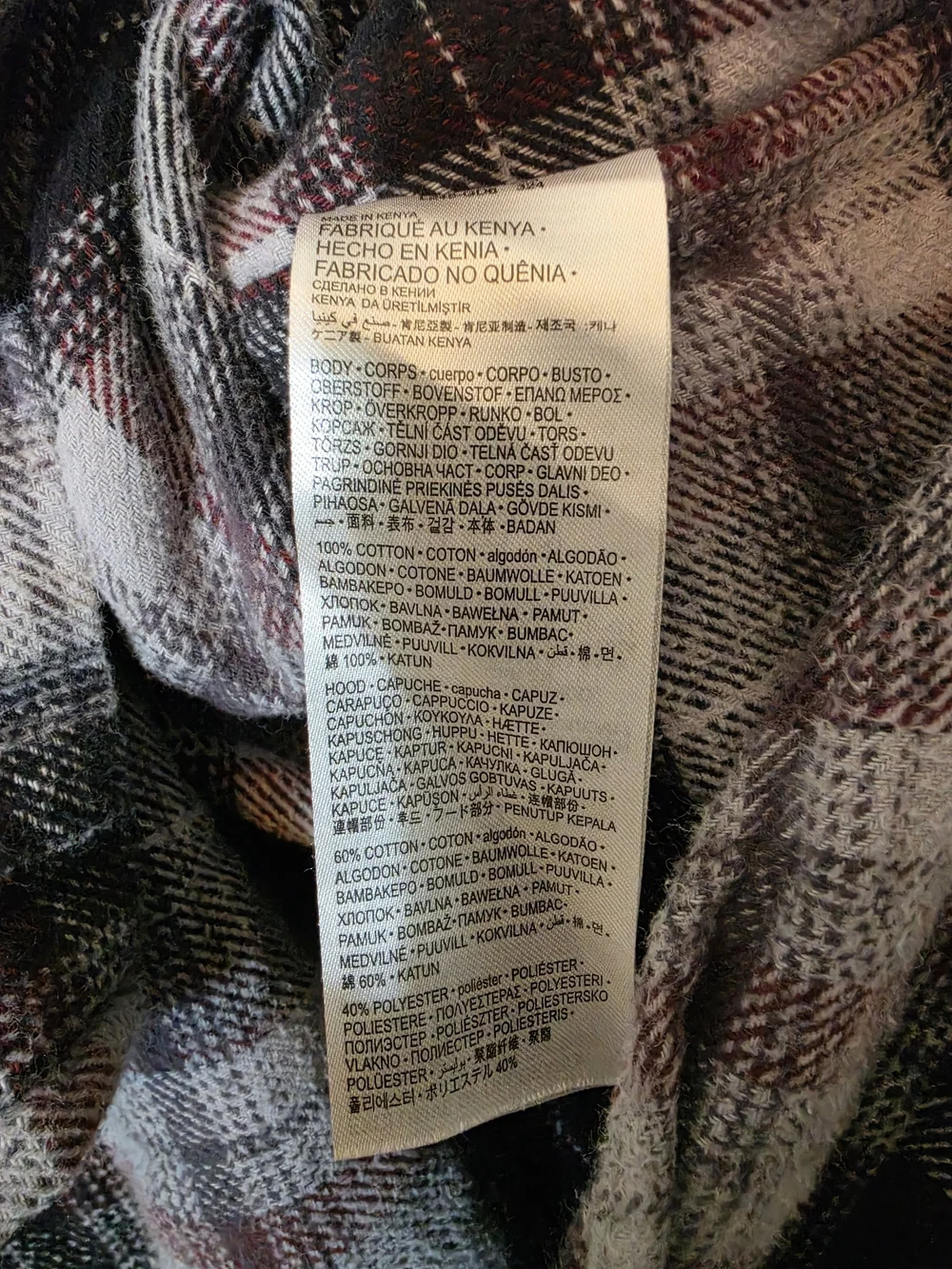 Levi's Men's Plaid Hooded Flannel Shirt Jacket Hoodie Gray/Black/Red Size XL